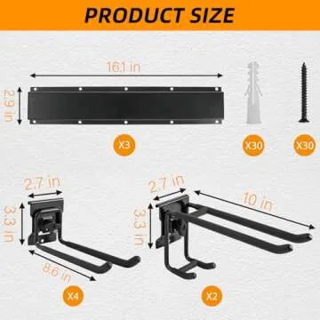 Heavy Duty Garage Storage Tool Rack - 440lb Capacity