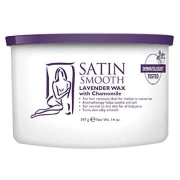 Satin Smooth Lavender Soft Wax with Chamomile 400g for Gentle Waxing