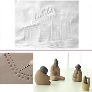 Moojito10 Piece Dotting Tools Embossing Ball Stylus Set, Tracing Pens for Rock Painting Nail Art Pottery Clay Modeling Carbon Transfer Paper Ornaments Art Craft DIY (Rose Red, Wooden)