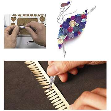 Moojito10 Piece Dotting Tools Embossing Ball Stylus Set, Tracing Pens for Rock Painting Nail Art Pottery Clay Modeling Carbon Transfer Paper Ornaments Art Craft DIY (Rose Red, Wooden)