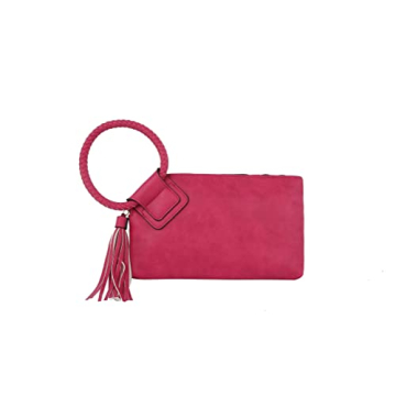 Premium Vegan Leather Clutch Wristlet by Metro Muse - Fuchsia