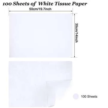Undemouc White Tissue Paper 100 Sheets for Gifts and Crafts
