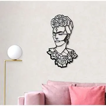 Frida Kahlo Metal Wall Decor Metal Wall Art Decor 3D Metal Sculpture Metal Wall Decor for Home Offic...