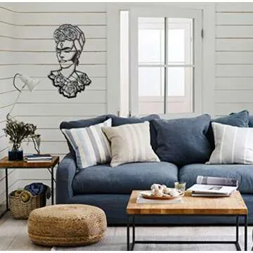 Frida Kahlo Metal Wall Decor Metal Wall Art Decor 3D Metal Sculpture Metal Wall Decor for Home Office Bedroom Living Room Outdoor Decoration 11X19 inches