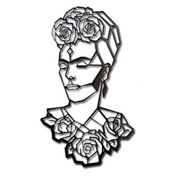 Frida Kahlo Metal Wall Decor Metal Wall Art Decor 3D Metal Sculpture Metal Wall Decor for Home Office Bedroom Living Room Outdoor Decoration 11X19 inches
