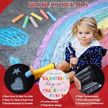 SAIWEILAI ONLINE 192pcs/24pack Valentines Chalk Set Valentines Day Gift For Kids Valentines Day Cards for Classroom Valentine Party Favors Gift Stuffer Fillers valentines Classroom Favors