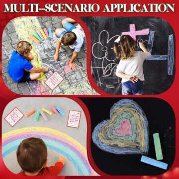 SAIWEILAI ONLINE 192pcs/24pack Valentines Chalk Set Valentines Day Gift For Kids Valentines Day Cards for Classroom Valentine Party Favors Gift Stuffer Fillers valentines Classroom Favors