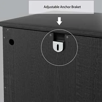 OLD CAPTAIN Wooden Tilt Out Trash Cabinet, Wooden Kitchen Garbage Can Free Standing Holder, Black Finish…