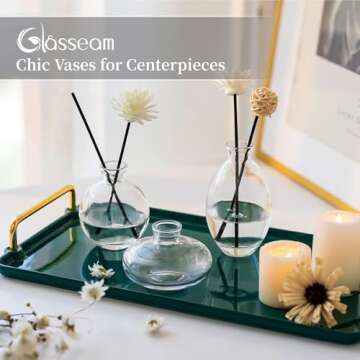 Elegant Glasseam Glass Bud Vase Set for Home Decor
