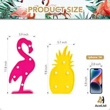 AceList Luau Party Decorations Flamingos Pineapple Lights Tropical Hawaiian Themed Party Supplies Birthday Decor for Wall Table Desk Centerpieces