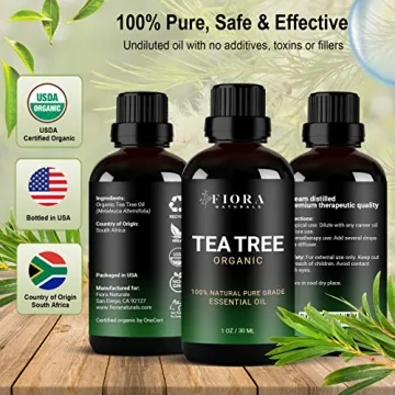 Fiora Naturals Tea Tree Essential Oil 100% Pure Organic