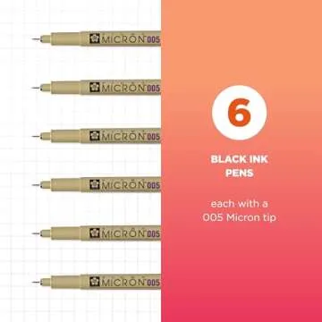SAKURA Pigma Micron Fineliner Pens - Archival Black Ink Pens - For Writing or Drawing - Holiday Gift...