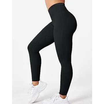 YEOREO Workout Leggings for Women Tummy Control Butt Lifting Leggings High Waisted Cross Waist Gym Yoga Compression Pants Black XXL