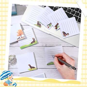 12 Pack Dog Cat Notepad Small to Do List Sticky Notes Funny Cute Note Pads Dog Sticky Notes Puppy Cat Theme Self Stick Note Pads Memo Pads for Office School Supplies, 600 Sheets in Total (Dachshund)