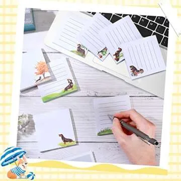 12 Pack Dog Cat Notepad Small to Do List Sticky Notes Funny Cute Note Pads Dog Sticky Notes Puppy Cat Theme Self Stick Note Pads Memo Pads for Office School Supplies, 600 Sheets in Total (Dachshund)