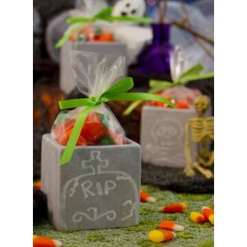 Ivy Lane Design Smooth Square Favor Flower Pots, Gray Stone, Set of 5