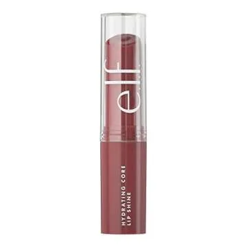 e.l.f. Hydrating Core Lip Shine, Conditioning & Nourishing Lip Balm, Sheer Color Tinted Chapstick, Happy, 0.09 Oz