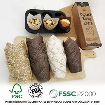 Bake Choice 200pcs Tulip Cupcake Liners - Elegant Designs