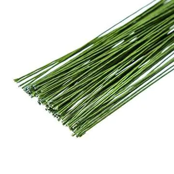 CCINEE Dark Green Floral Paper Wrapped Wire 100pcs
