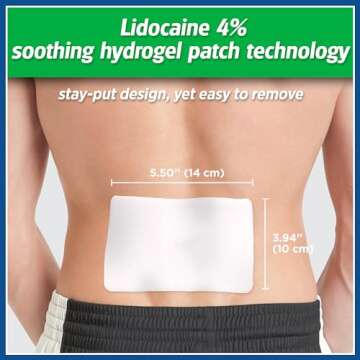 Salonpas Lidocaine 4% Pain Relieving Gel-Patch, 6 Count, for Back, Neck, Shoulder, Knee & Elbow Pain