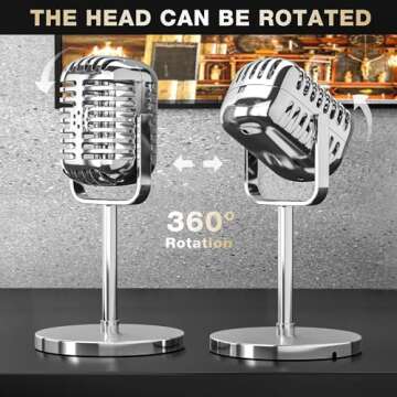 Facmogu Vintage Microphone Prop for Parties and Events