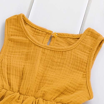 Bowanadacles Baby Girl Linen Romper - Cute Summer Outfit