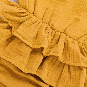 Bowanadacles Baby Girl Linen Romper - Cute Summer Outfit