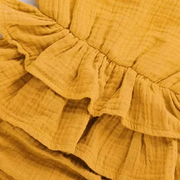 Bowanadacles Baby Girl Linen Romper - Cute Summer Outfit