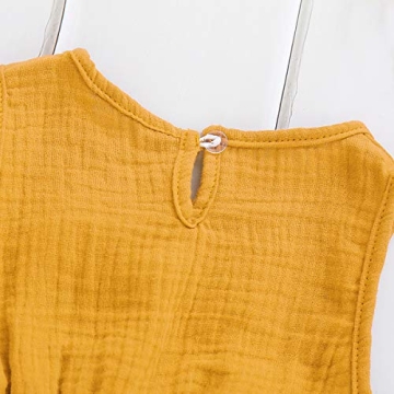 Bowanadacles Baby Girl Linen Romper - Cute Summer Outfit