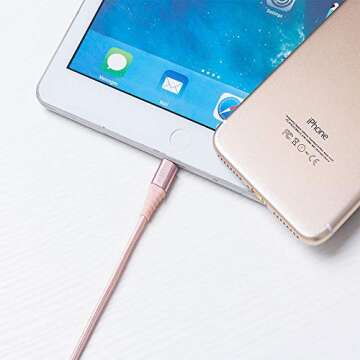 LAX Durable Braided [Apple MFi Certified] Fast Charger iPhone Lightning Cable, iPhone Cord Compatibl...