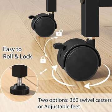 Bar Cart, Serving Cart for Home, Microwave Cart, Drink Cart, Mobile Kitchen Shelf with Wine Rack and Glass Holder, Rolling Beverage Cart for Dining Room, Black