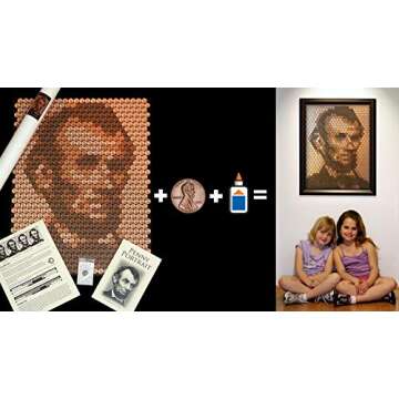 Penny Portrait Abraham Lincoln Kit - Unique DIY Craft Wall Art