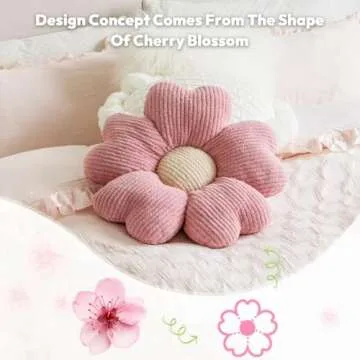 Sioloc Flower Shaped Throw Pillow Soft Decorative Cushion