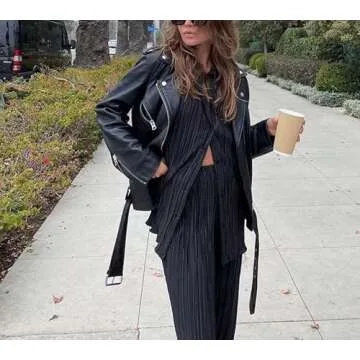 Women 2 Piece Linen Pants Set Summer Casual Outfits Long Sleeve Button Down Shirt High Waist Pants Loungewear Streetwear