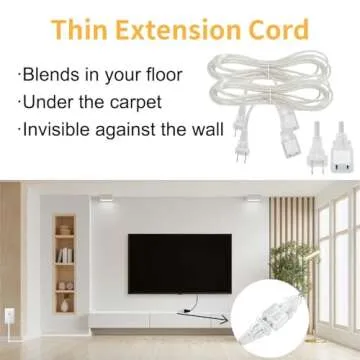Haultop Clear Extension Cords - 10FT Indoor Power Cables