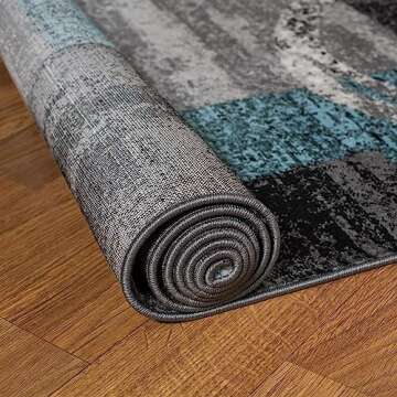 Rugshop Contemporary Abstract Circle Design Soft Area Rug 5'3" x 7'3" Gray