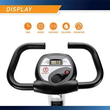 Marcy Foldable Exercise Bike with Adjustable Resistance for Cardio Workout and Strength Training NS-652
