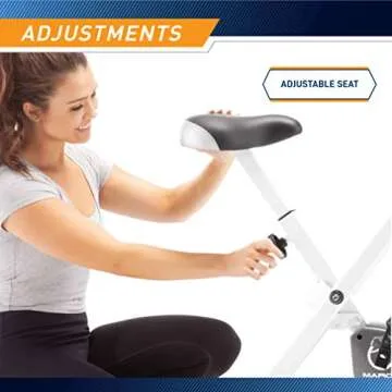 Marcy Foldable Exercise Bike with Adjustable Resistance for Cardio Workout and Strength Training NS-652