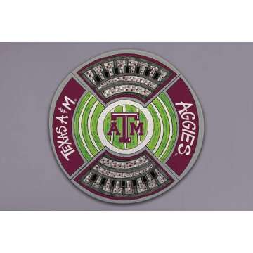 Magnolia Lane Texas A&M Aggies Round Stadium Plate, 13.5-inch Diameter, Melamine, Kitchen Accessories