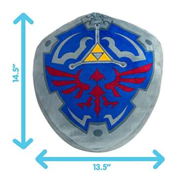 Club Mocchi-Mocchi- Nintendo The Legend of Zelda Plush - Hylian Shield Plushie - Legend of Zelda Tears of the Kingdom Collectible Squishy Plushies - 15 Inch, White
