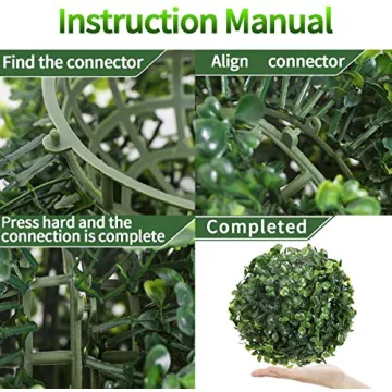 Tifuly 4pcs Artificial Boxwood Topiary Balls for Decor