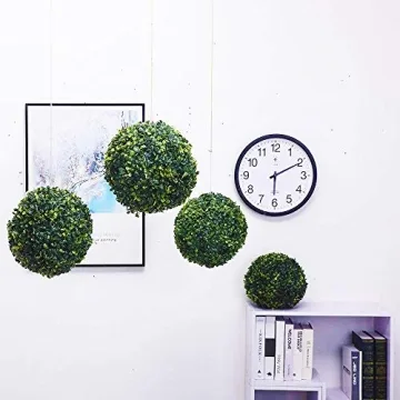 Tifuly 4pcs Artificial Boxwood Topiary Balls for Decor