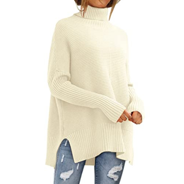 LILLUSORY Womens Turtleneck Oversized Tunic Fall Sweaters 2024 Trendy Casual Long Pullover Knit Wint...