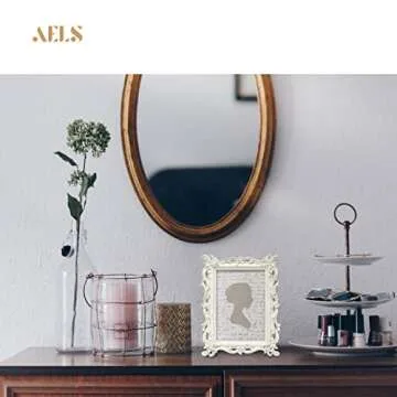 AELS 5x7 Inch Vintage Picture Frame, Elegant Antique Photo Frames with Glass Front, Photo Display, Tabletop Wall Hanging, Gift Ideas, White Waves