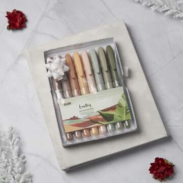 BLIEVE - Gel Highlighters, Bible Highlighters No Bleed, Cute Bible Journaling School Supplies, 8 Pack Assorted Colors, Study Gel Highlighters Set And Bible Accessories (Earthy)