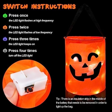 LED Light Halloween Candy Bags for Kids - Festive Treats