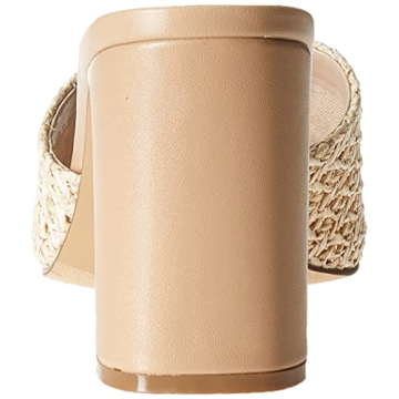 The Drop Women's Pattie High Block Heeled Mule Sandal, Raffia, 8