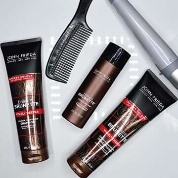 John Frieda Brilliant Brunette Visibly Deeper Color Deepening Treatment, for Cocoa Infused, Darker Color, 4 Ounce, with Evening Primrose Oil