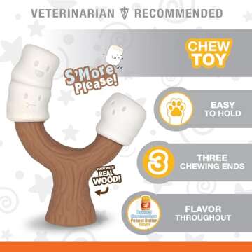 Nylabone Marshmallow Stick Strong Chew Toy for Dogs, Dog Toys for Moderate & Aggressive Chewers, Mar...