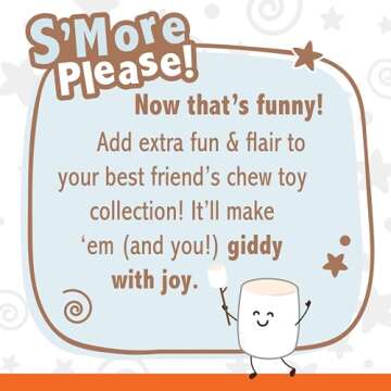 Nylabone Marshmallow Stick Strong Chew Toy for Dogs, Dog Toys for Moderate & Aggressive Chewers, Marshmallow & Peanut Butter Flavor, Large - Up to 50 lbs, 1 Count